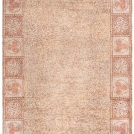 Vintage French Art Deco Light Beige Hand-Knotted Wool Carpet BB9242