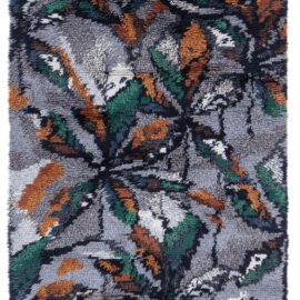 Swedish Rya Mid-Century Gray Hand-Knotted Wool Rug by Ingrid Jagarz BB9243